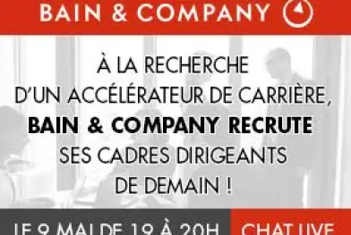 Chat Video Bain le 9 mai de 19h à 20H : recrutement de candidats expérimentés